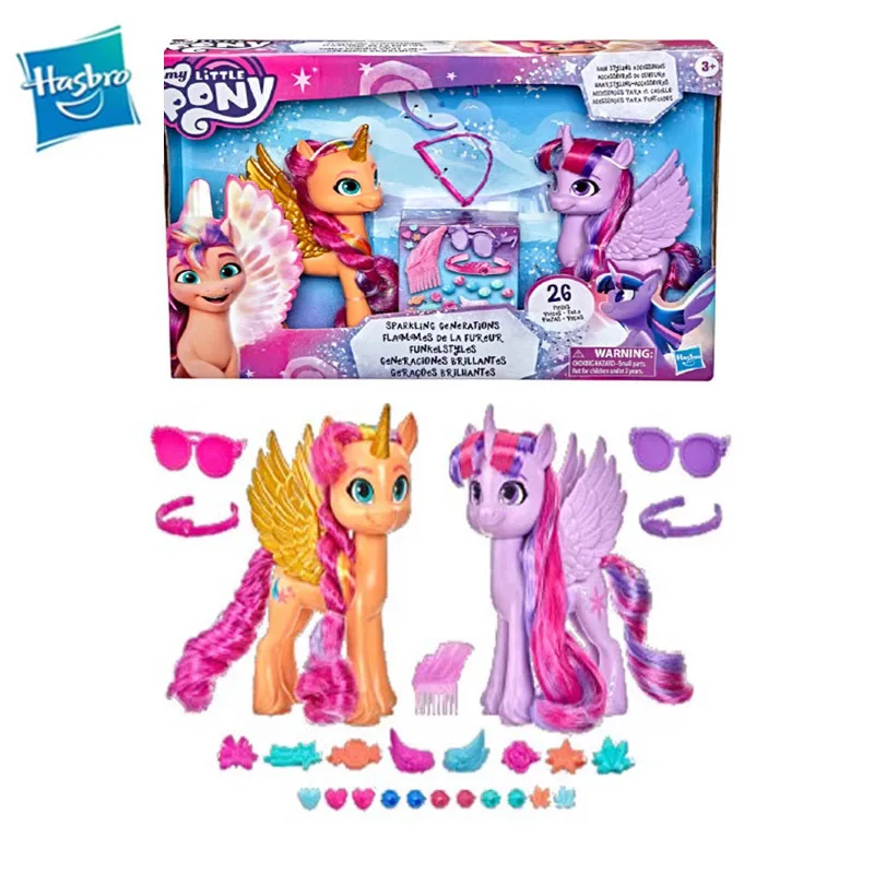 

Фигурка аниме Hasbro My Little Pony, мерцающая, блестящая, солнечная, сияющая, хорошие друзья, модель игрушки для девочек, коллекционный подарок