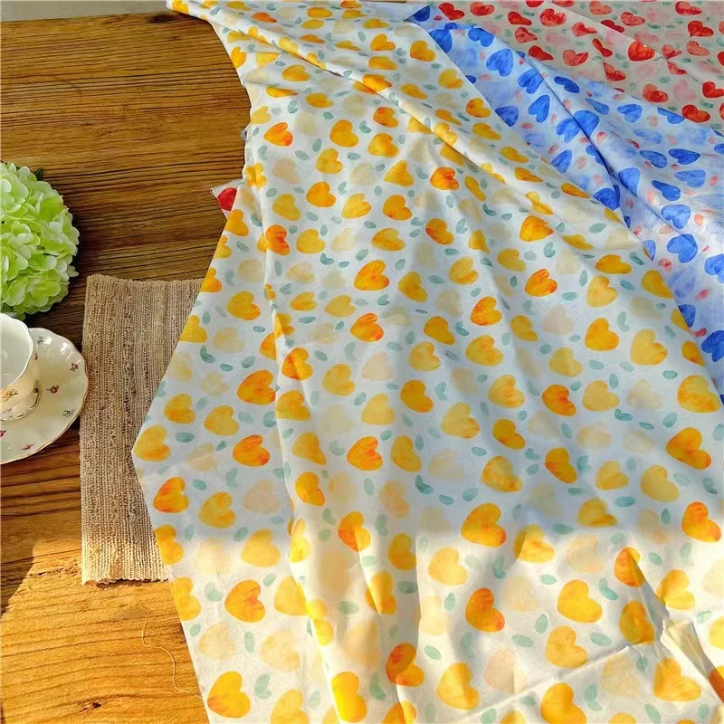 

Colored Love 100% Cotton Poplin 40S Like Liberty Fabric Digital Printing For Sewing Cloth Dresses Skirt Kids Designer Tissus DlY
