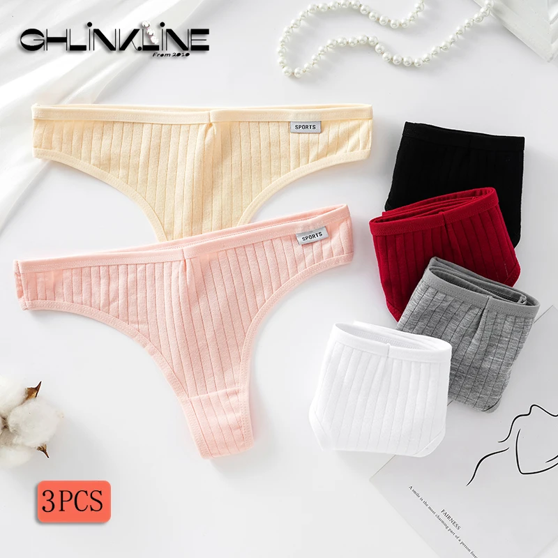 

Women Thong Panties Low Waist Intimate Sexy Ladies Underwear Solid Color Cotton G-string Soft Breathable Girl's Underpants