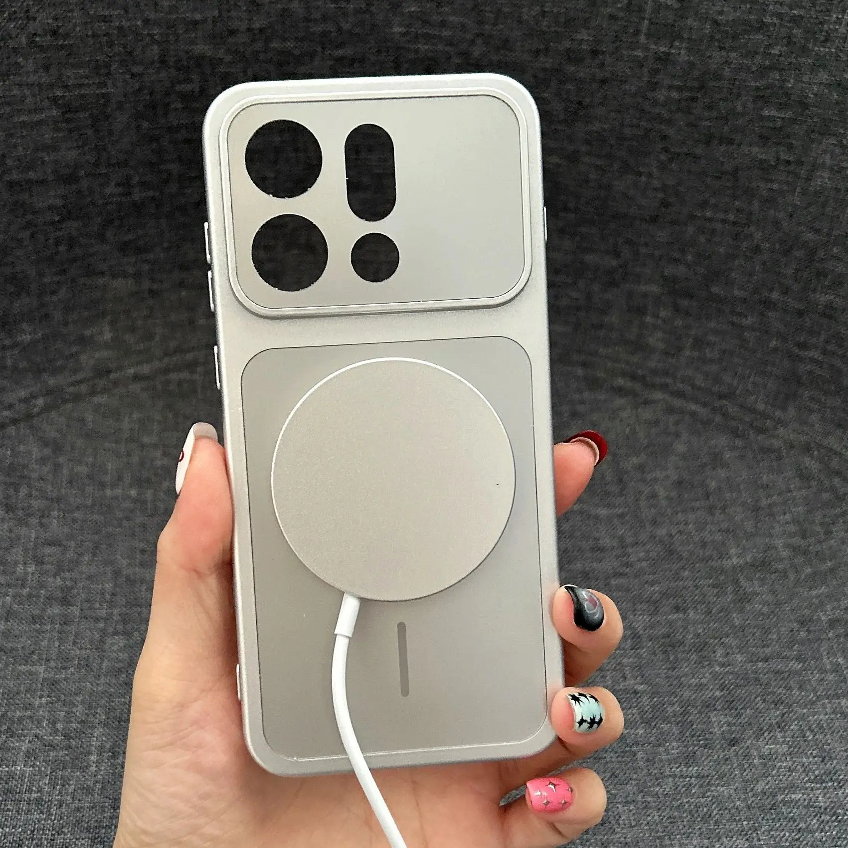 Enhanced Matte Magnetic Phone Case with Wireless Charging and Shockproof Armor Protection