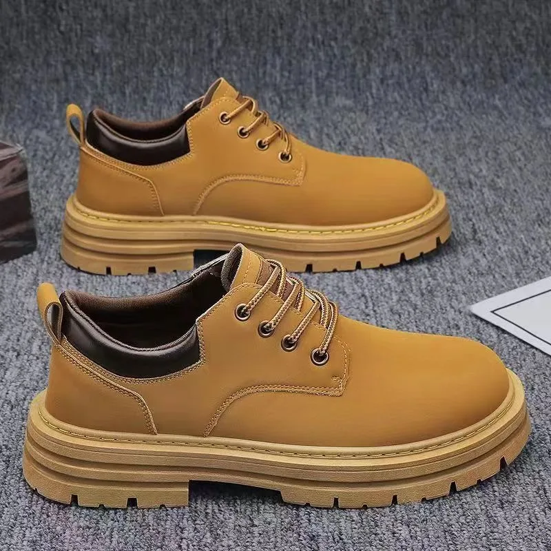 

New Mens Shoes Fashion Leather Casual Shoe Non Slip Wear Resistant Work Safety Shoes for Men Lace Up Oxfords Shoe Zapatos Hombre