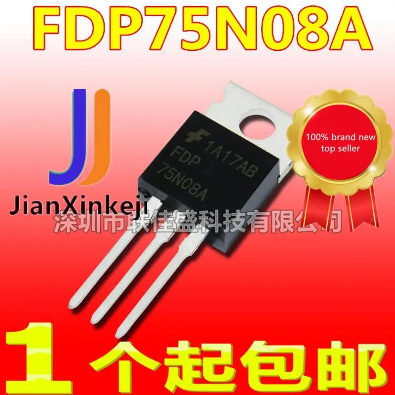 

10 шт., 100% оригинальные новые фотообои FDP75N08A 75N08A 75A 75V TO-220 N-channel в наличии