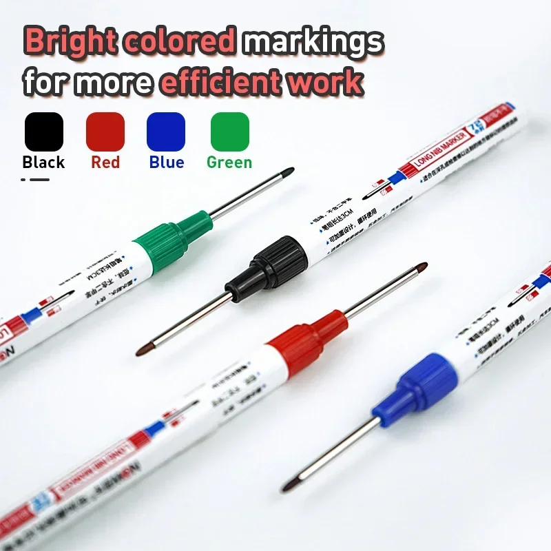 1-8 pezzi 4 colori 32mm pennarelli per fori profondi bagno impermeabile lavorazione del legno piastrelle metallo multiuso pennarelli a olio a testa lunga - immagine 3