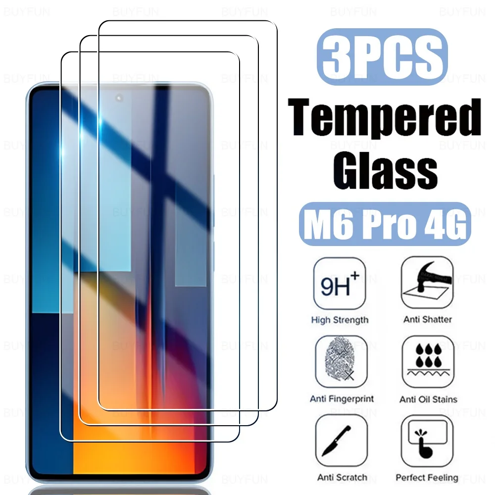 

Защитное стекло HD для Xiaomi Poco M6 Pro 4G, пленка Передняя для Xiomi xaomi PocoM6 poko M6Pro pocco poxo M 6 6pro, 3 шт.