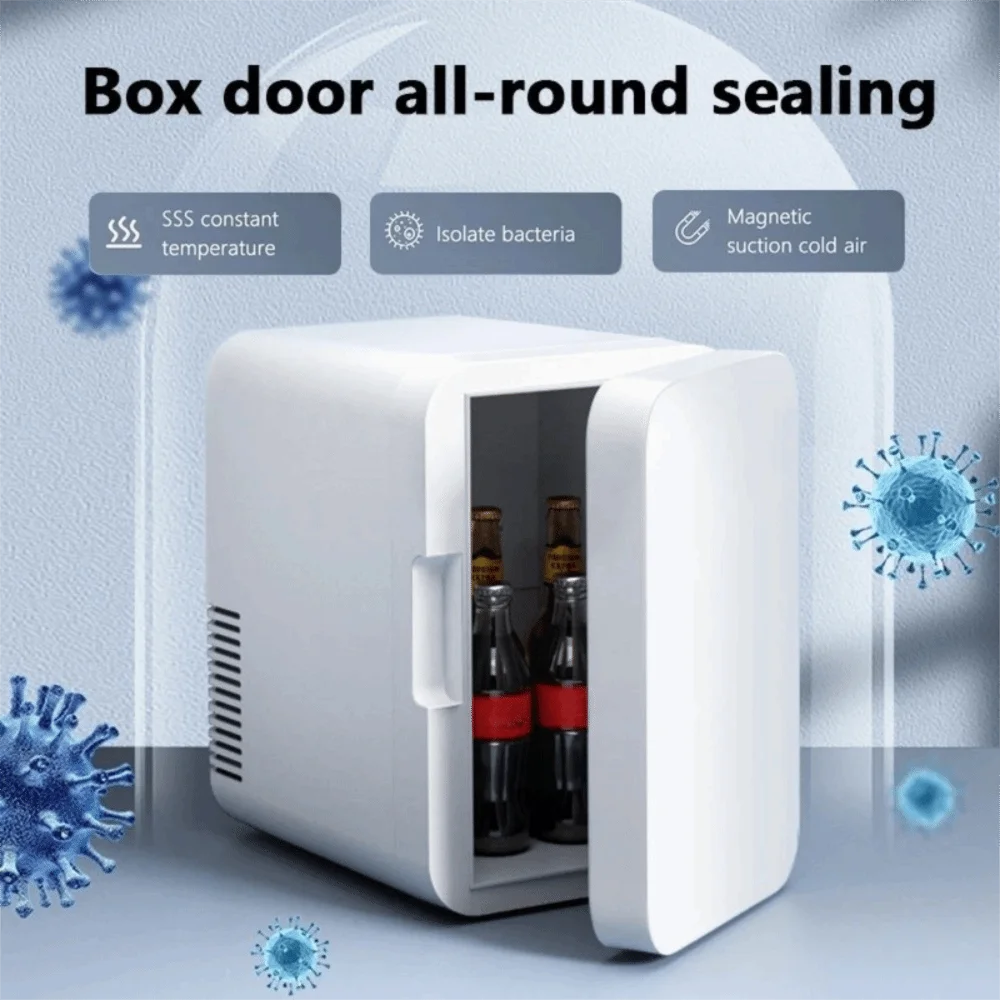 Portable 8L Mini Fridge Household Single Door Mini Cooler Box Digital Display Temperature Car Freezer Beauty Food Refrigerator