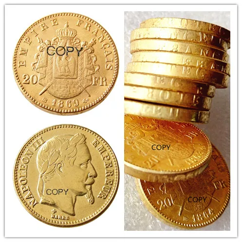 

France 20 Franc 1869B Gold Plated Copy Coin