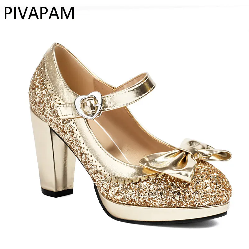 

Туфли женские на платформе, шикарная обувь с бантом, высокий каблук, ремешок на щиколотке, удобная обувь на каблуке