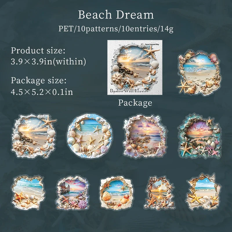 JIANWU Broken Wall Illusion Series Vintage Wall Hole Material