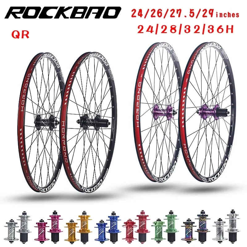 Jeu de roues VTT 26/27,5/29 pouces frein à disque VTT roue avant et arrière roulement scellé, double paroi, libération rapide 7 8 9 10 11 vitesses (couleur : rouge, taille : 26