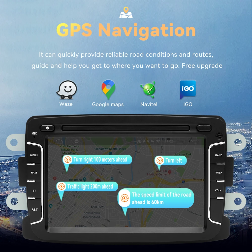 Radio de coche con CarPlay inalámbrico Android 16 para Dacia Logan, Duster, Sandero, Lodgy, Renault Captur, Lada Xray, GPS, navegación, reproductor multimedia 5