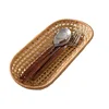 Vietnamese Hand-woven Autumn Rattan Woven Storage Towel Holder Coaster Tea Drain Photography Props  Snack Plate Fruit Plate 5