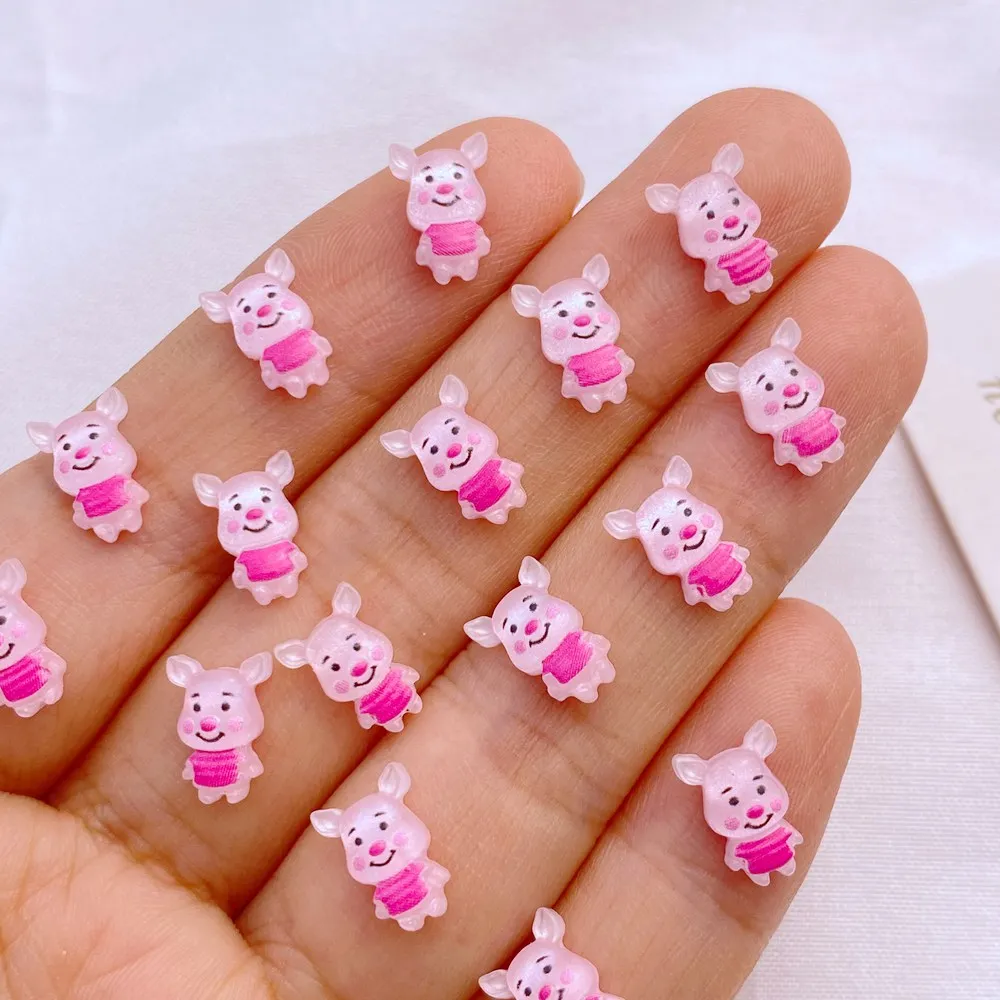Resin Jewelry Accessories 7*9mm Mini Cute Little Piglet Series Flatback Ornament 50Pcs For Jewelry Making Manicure Hairwear