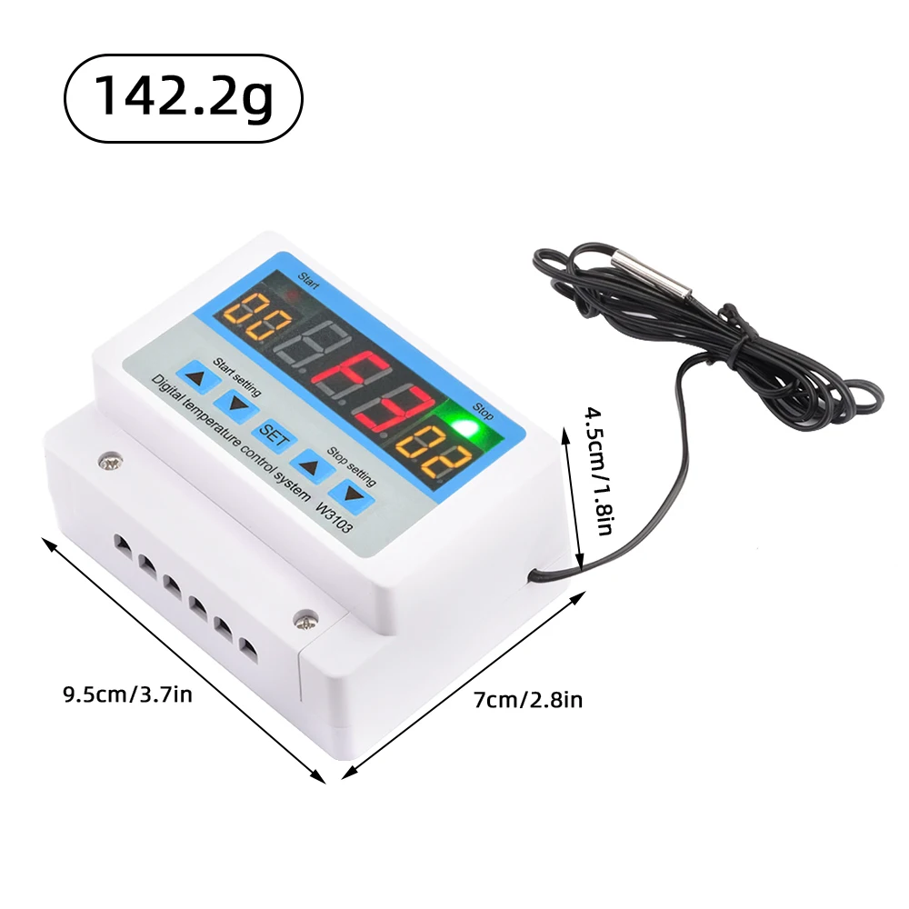 AC 220V DC 12V 24V 디지털 온도 조절기 30A 온도 컨트롤러 온도 제어 스위치 벽걸이 최대 6600W W3103