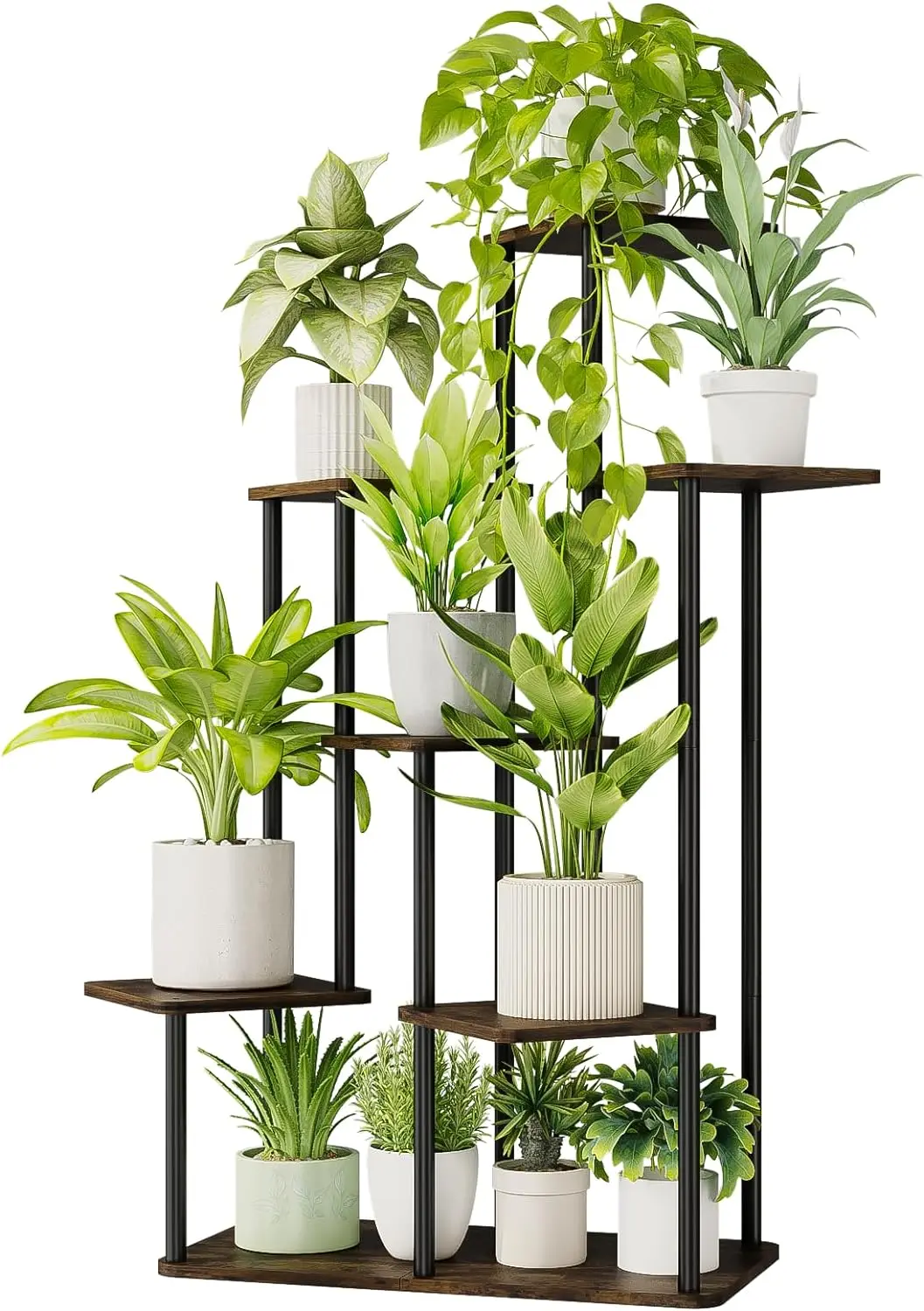 

Подставка для растений в помещении, высота 7 ярусов, металлическая полка для растений для нескольких растений, большая многоярусная подставка для цветов