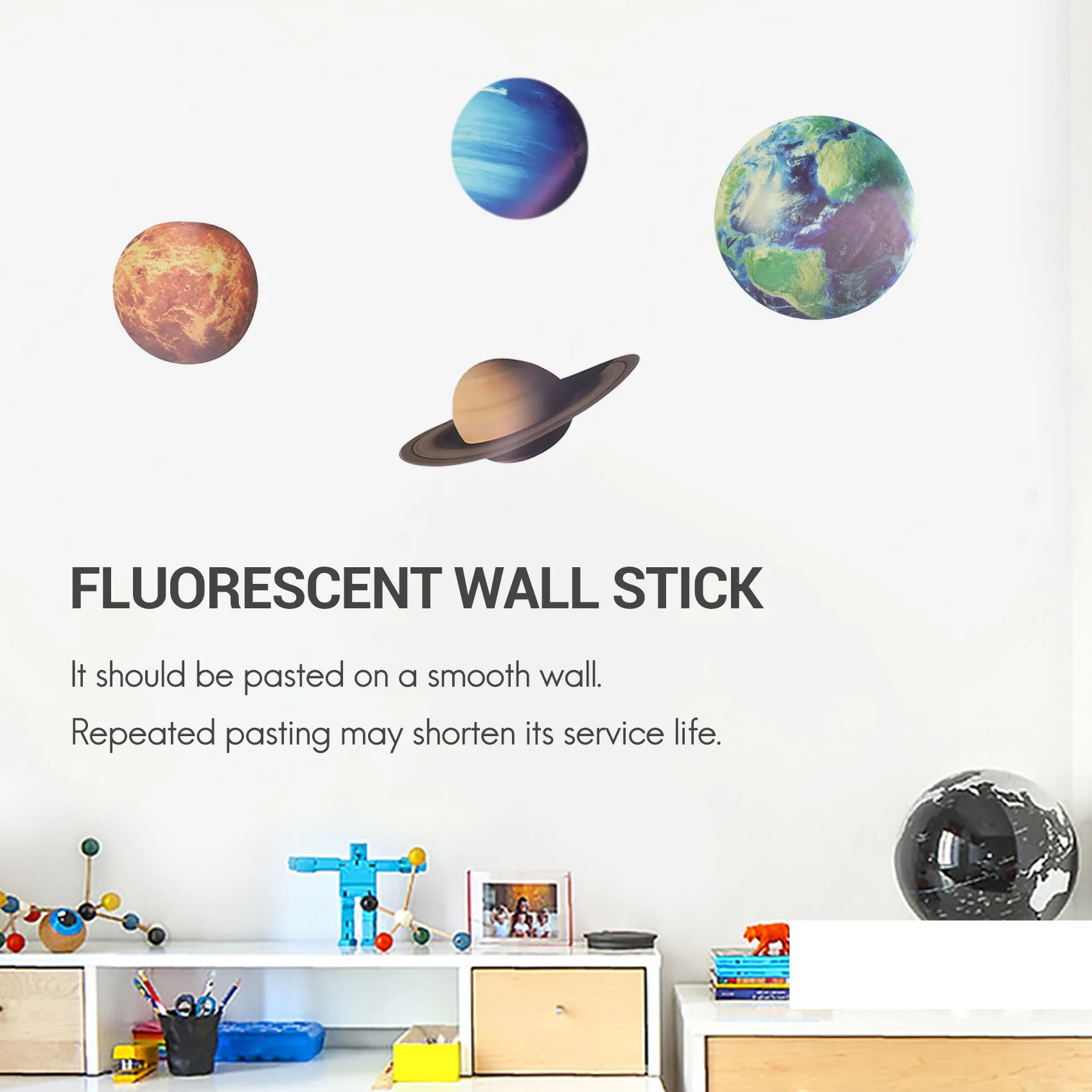 

9Pcs/Set 9 Planet Solar System Fluorescent Wall Stick the Universe Planet Galaxy Children Room Bedroom Luminous Wall Stickers
