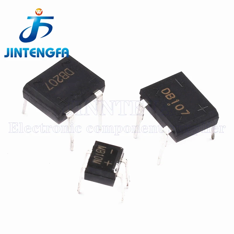 20PCS DB107 DB207 DB107S DB207S DIP SMD 4Pin SMT 1A 2A 1000V 1KV SINGLE PHASE GLASS PASSIVATED BRIDGE RECTIFIERS