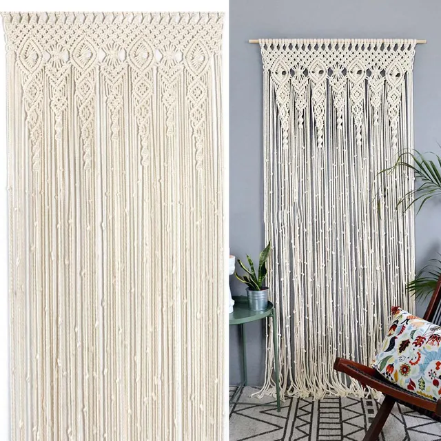 Macrame Door Curtain - Hand-Woven Wedding Backdrop Tapestry
