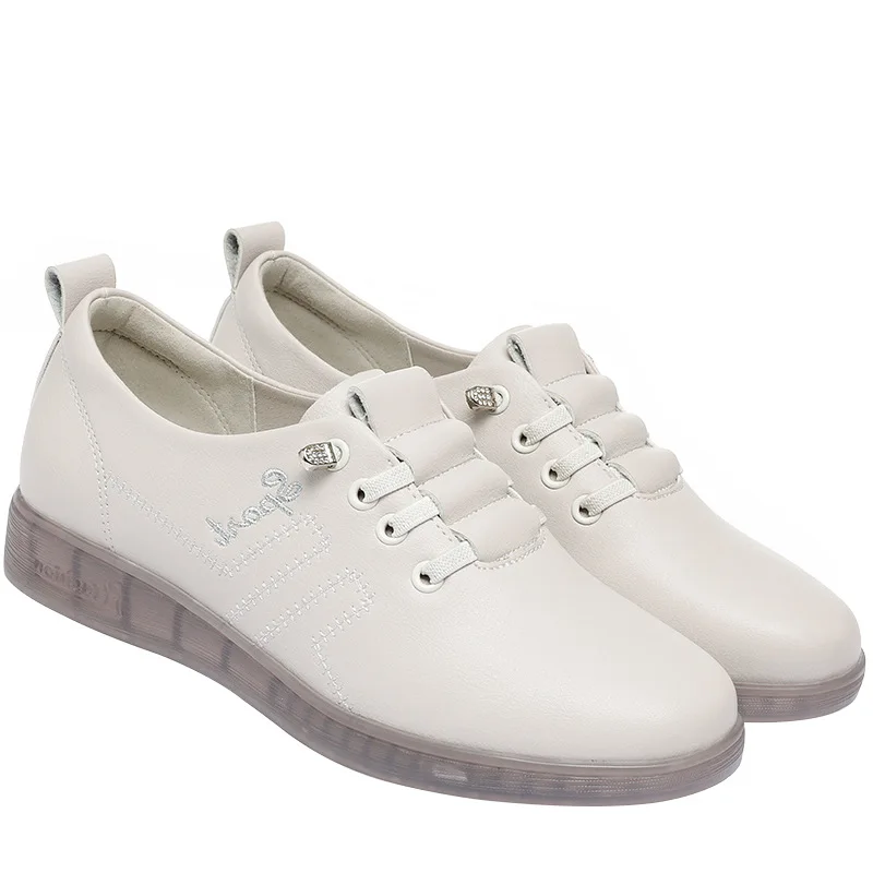 Women's Casual Leather Shoes Spring/Autumn/Winter Anti-slip Soft Bottom Leather Oxford Soft Sole Comfortable Versatile Shoes New