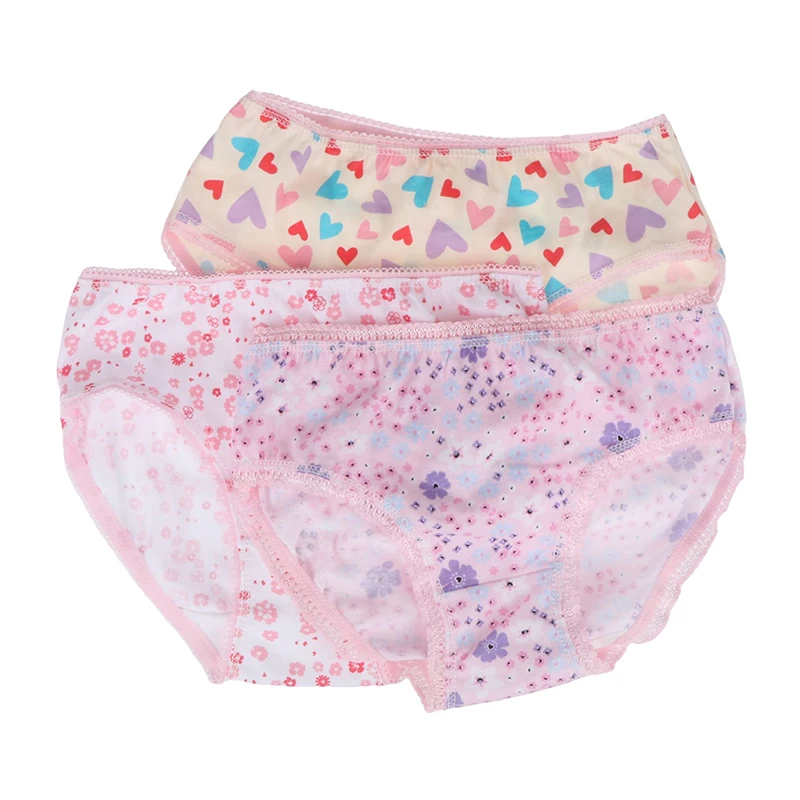 

1PC Cute Pattern Underwear Pure Cotton Breathable Middle Waist Girl's Underwear For 3 To 7 Years Girl