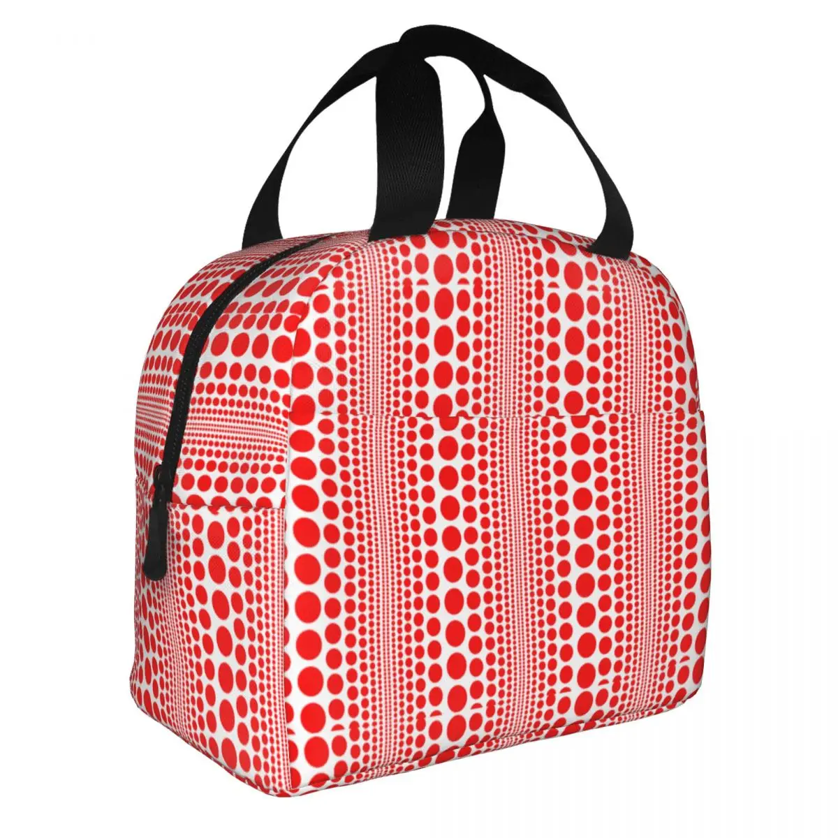 

Red Infinity Polka Dots Insulated Lunch Bag Thermal Bag Meal Container Yayoi Kusama Large Tote Lunch Box Men Women Beach Travel