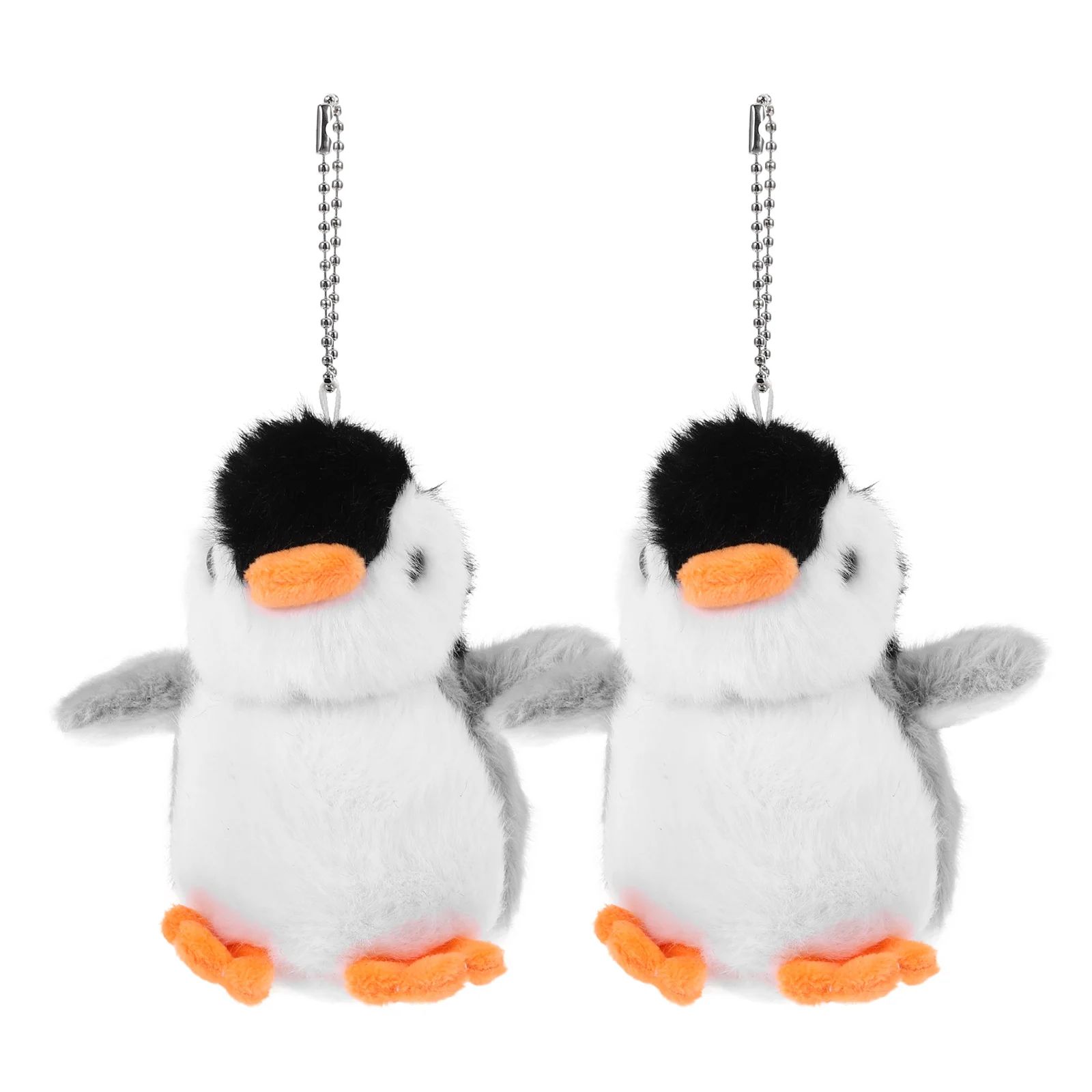 

2 Pcs Penguin Pendant Plush Key Chain Fob Backpack Keychain Decorative Bag Keychains Girl