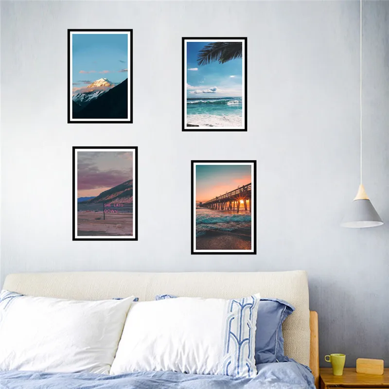 Immagini Di Pittura Di Paesaggi Adesivi Di Arte Della Parete Per Bar Negozio Cinema Decorazione Della Casa Mare Montagna Murale Arte Paesaggio Fai Da 