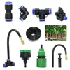 Outdoor Misting Cooling System Brass Mist Nozzle 8mm Hose Tee With Lock Nut Connector Garden Irrigation Adjustable Sprinkler 1