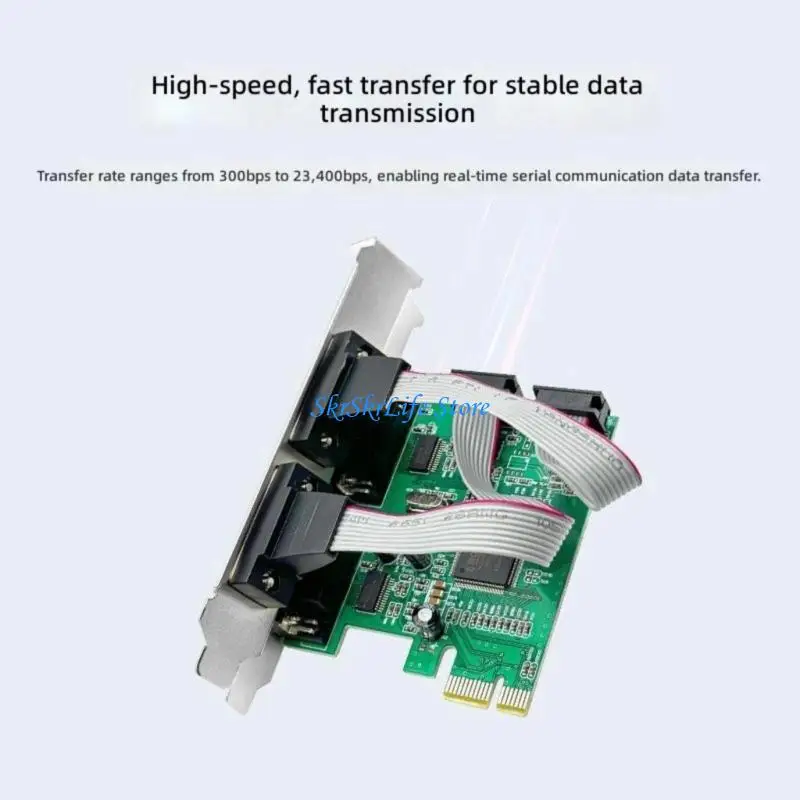 E65E 4 포트 PCIE 확장 카드 RS232 카드 PCIE 확장 컨버터 어댑터 MCS9904 칩 컨트롤러 LED 제어에 적합