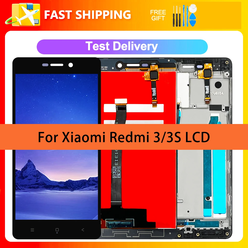 

ЖК-дисплей 5,0 дюйма для Xiaomi Redmi 3 S 2016031, дисплей с сенсорной панелью и дигитайзером в сборе с рамкой для Redmi 3, сменный экран