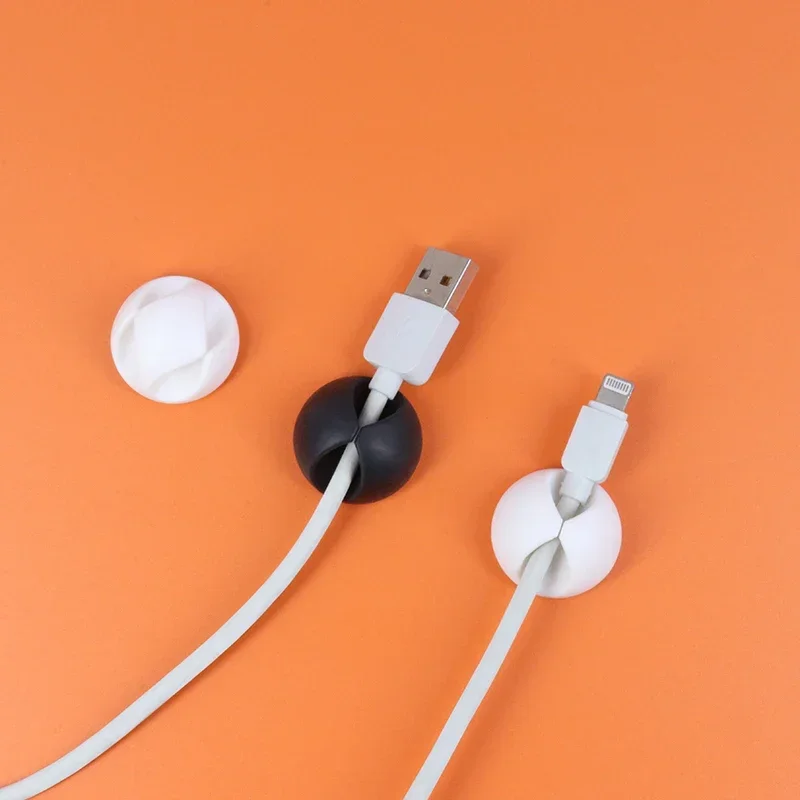 Silicone USB Cable Organizer Winder Desktop Tidy Management Clips Holder for Mouse Headphone Wire 1~150pcs cable organizer