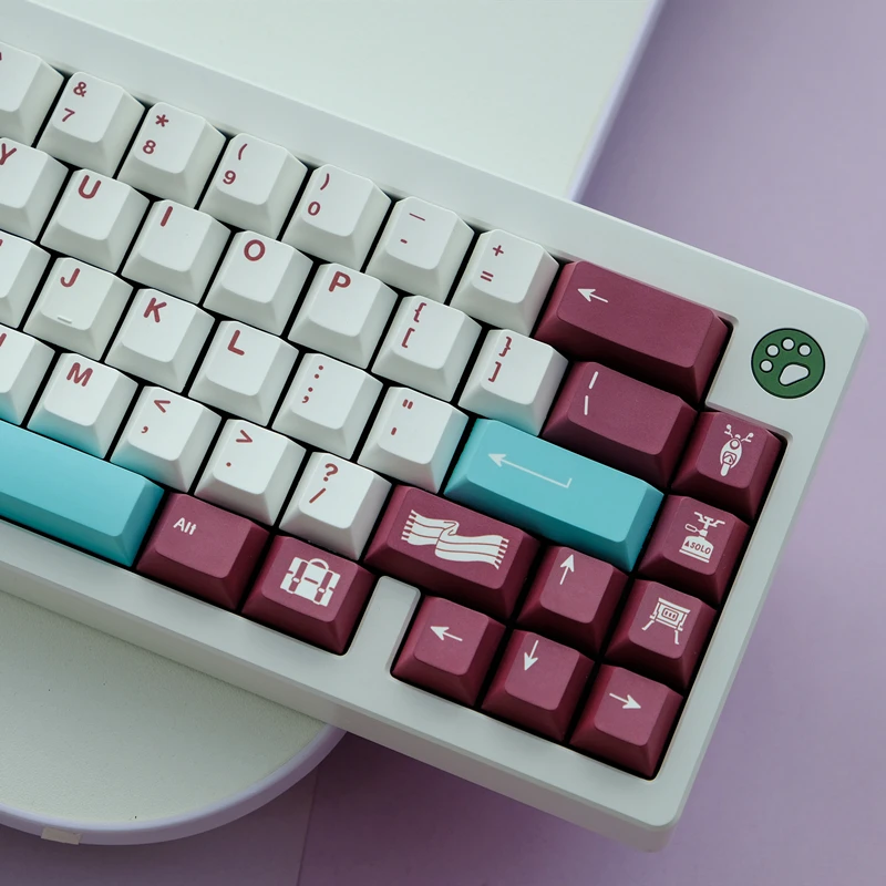 Conjunto Gmk Yuru Keycaps Pbt Tintura Subbed Key Caps Cherry Perfil Keycap para Keychron q1 q2 k2 65 75 Anne Gh60 Gk64 Poker 1 - Imagem 3