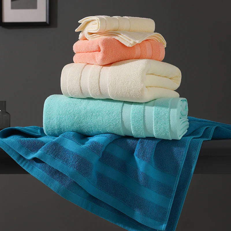 2pcs 100% Cotton Adult Large Bath Towels Men';s and Women's Large Bath Towels Cycling Towel 70x140cm