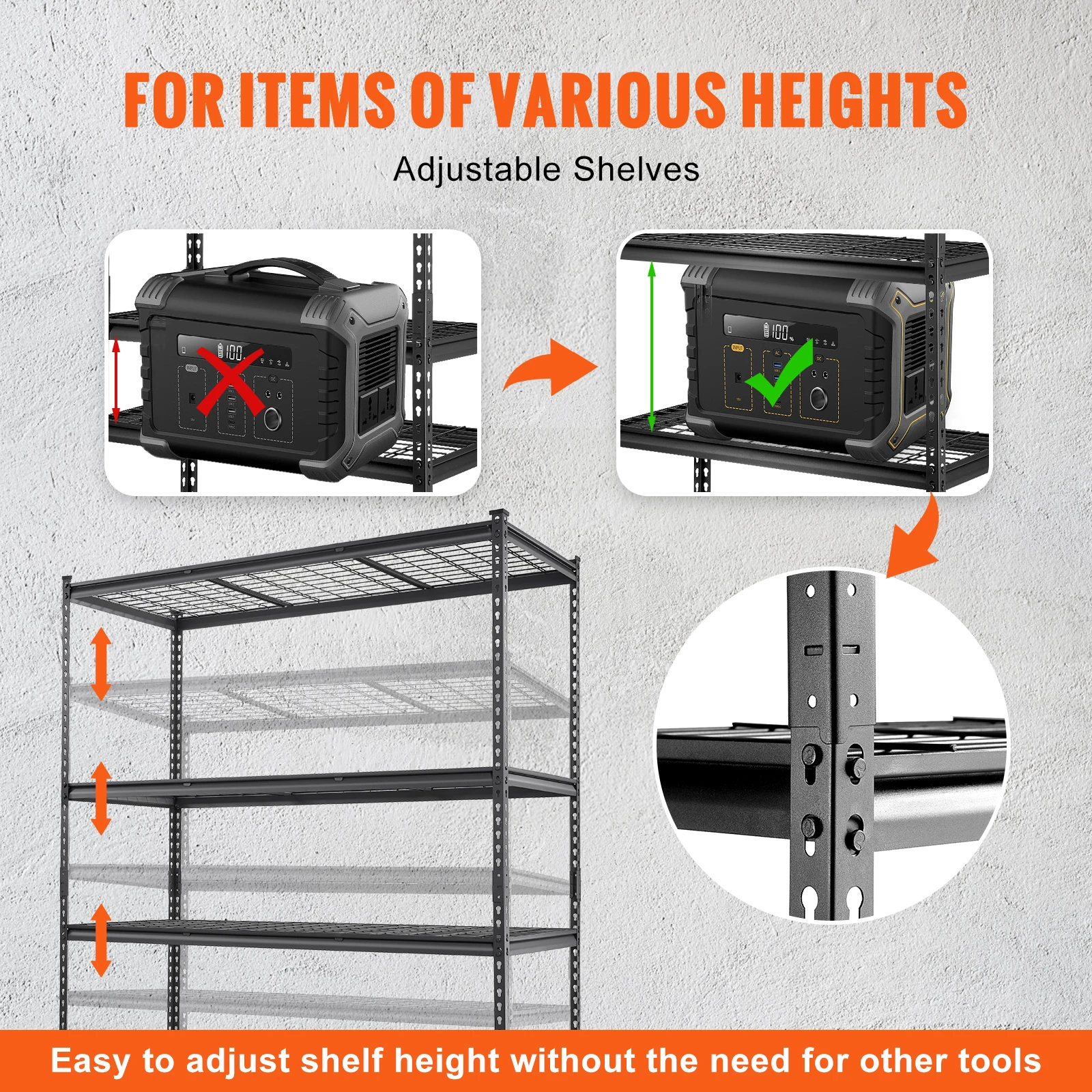 Heavy Duty Metal Storage Shelving Unit for Garage and Warehouse