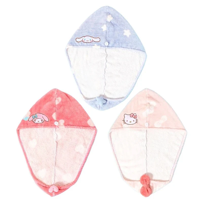 

Sanrio HelloKitty Anime Cartoon Quick Dry Hair Towel Cinnamoroll MyMelody Bath Dry Hair Cap Quick Water Absorbent Home Essential