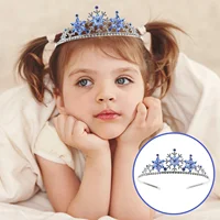 Children's Crown Headband Delicate Headdress Hairbands Rhinestones Fashion Party Decor Alloy Snowflake Halloween Accessories 1