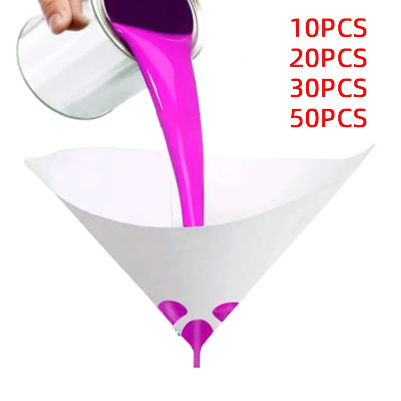 10 PCS Auto Paint Disposable Filter Paper Funnel Spray Paint Filter 100 Mesh 150 Micron Pore Size  Primer