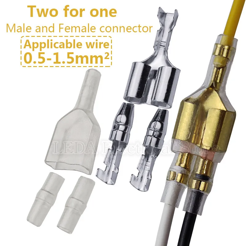 thumbnail image 2 of 50 Sets 4mm Bullet Crimp Terminal Wire Connectors Male Female Socket W 2 of 14
