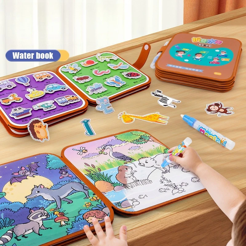 2 To 4 Years Old Children Learning Education Toy Baby Montessori Toys Drawing Coloring Books for Kids Magic Water Book with Pen
