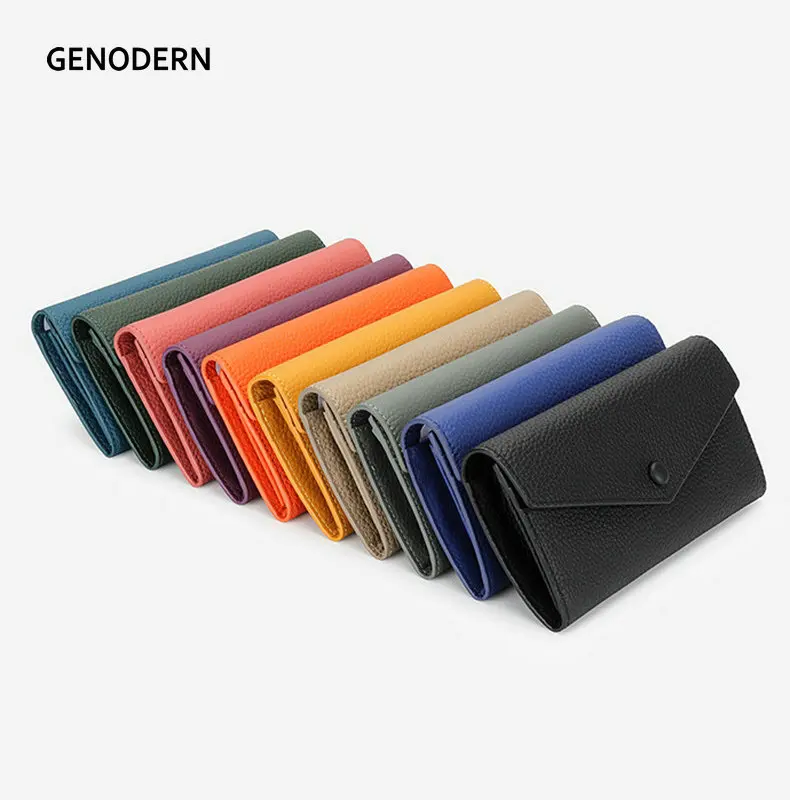 

GENODERN Long Genuine Leather Women's Wallet Large Capacity Women's Clutch Phone Bag