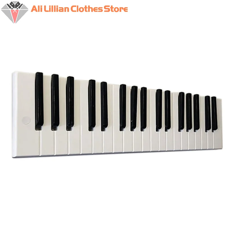 39cm Coat Racks Piano Keys Wall Mounted Coat Hook Hanger Wall Decoration For Home Kitchen Cute Room Decor Art Gifts