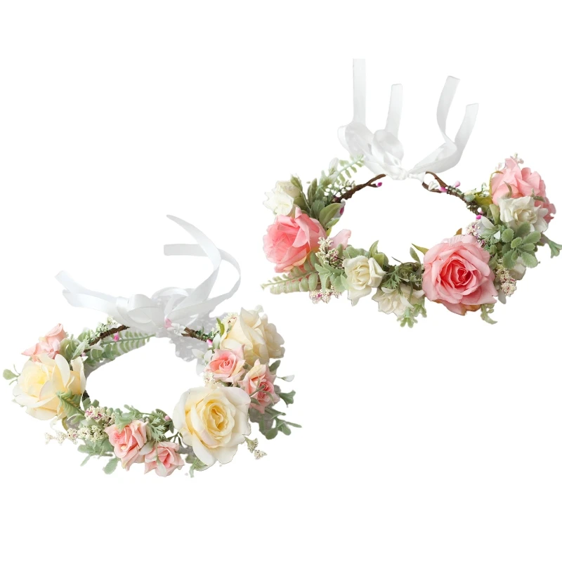 

A2ES Delicate Flower Decor Thin Side Crowns Bride Hair Hoop Fashion Women Wedding Party Hairstyle Headwear Durable