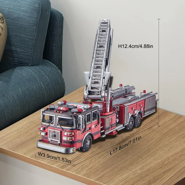 Piececool 3D Metal Puzzles Ladder Truck Assembly 5