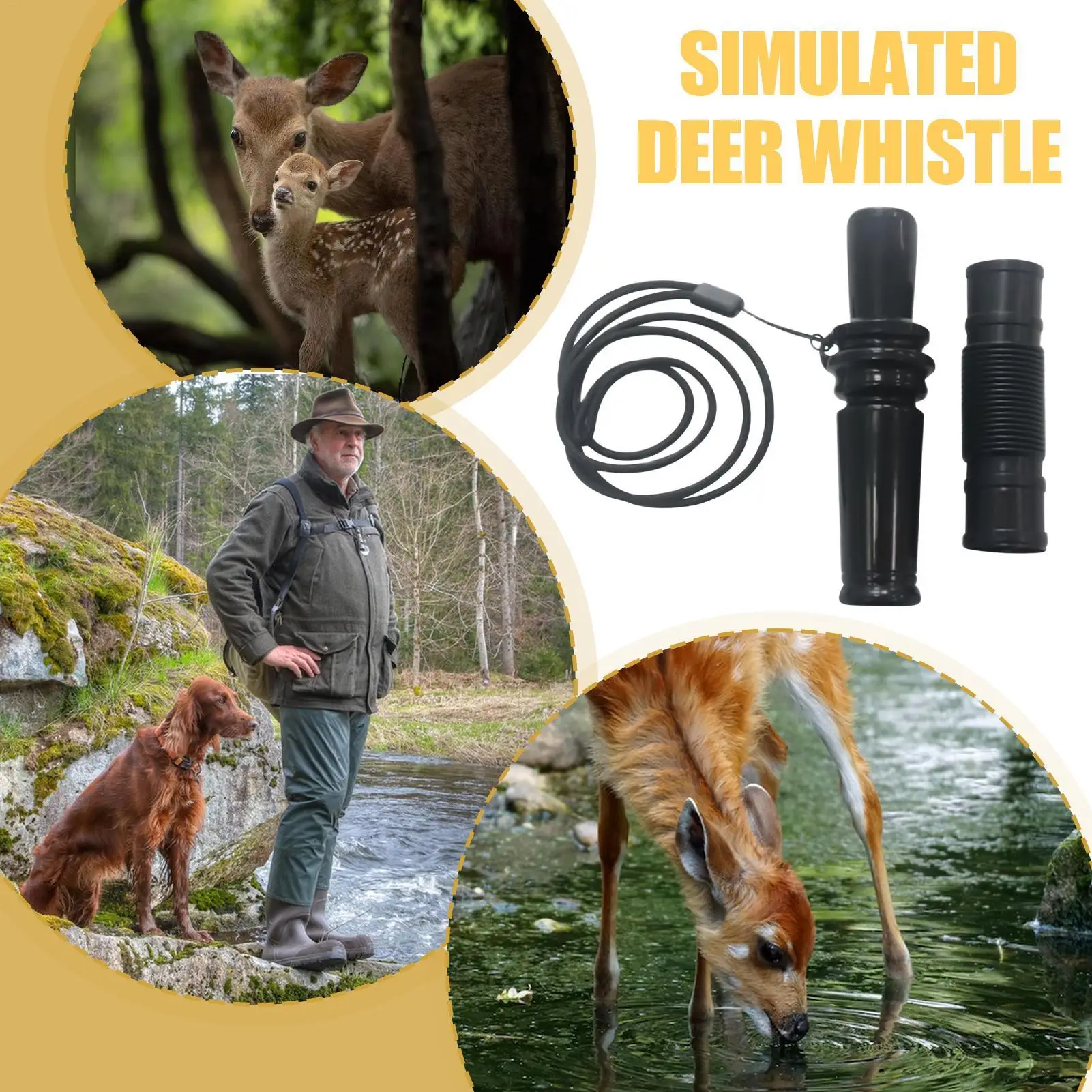Grunter appel de cerf avec vocalisations - Appât de chasseur portable pour équipement de chasse complet