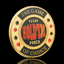 

Gold Plated The Game Of Choice Texas Hold'Em Poker Card Guard Lasvegas Fichas Challenge Coin Premier Souvenirs Collectible Coins