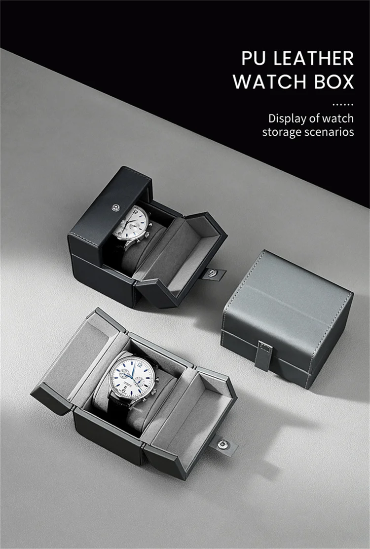 Luxury Leather Watch Display Case With Double Opening Design_voghion.com