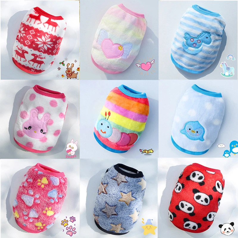 

Winter Pet Dog Clothes For Small Dogs Cats Sweater Cute Soft Flannel Clothing For Dogs Puppy Chihuahua Costumes Warm Coat Jacket