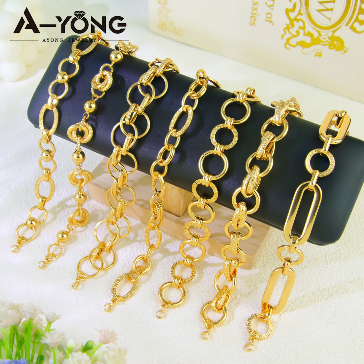 Mode Arabisch Gold Farbe Armband 18k Gold Überzogene Kurdish Chunky Dicke Große Link Kette Dubai Frauen Event Party Trendy schmuck