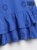 TRAF Women Fashion With Ruffled Cutwork Embroidery Mini Dress Vintage Backless Elastic Thin Straps Female Dresses Vestidos 4