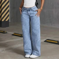 Denim Wide Leg Jeans High waisted  Bow Embroidered Pocket Wide Leg Jeans Fashionable Women's Trousers Casual Style - Image 3