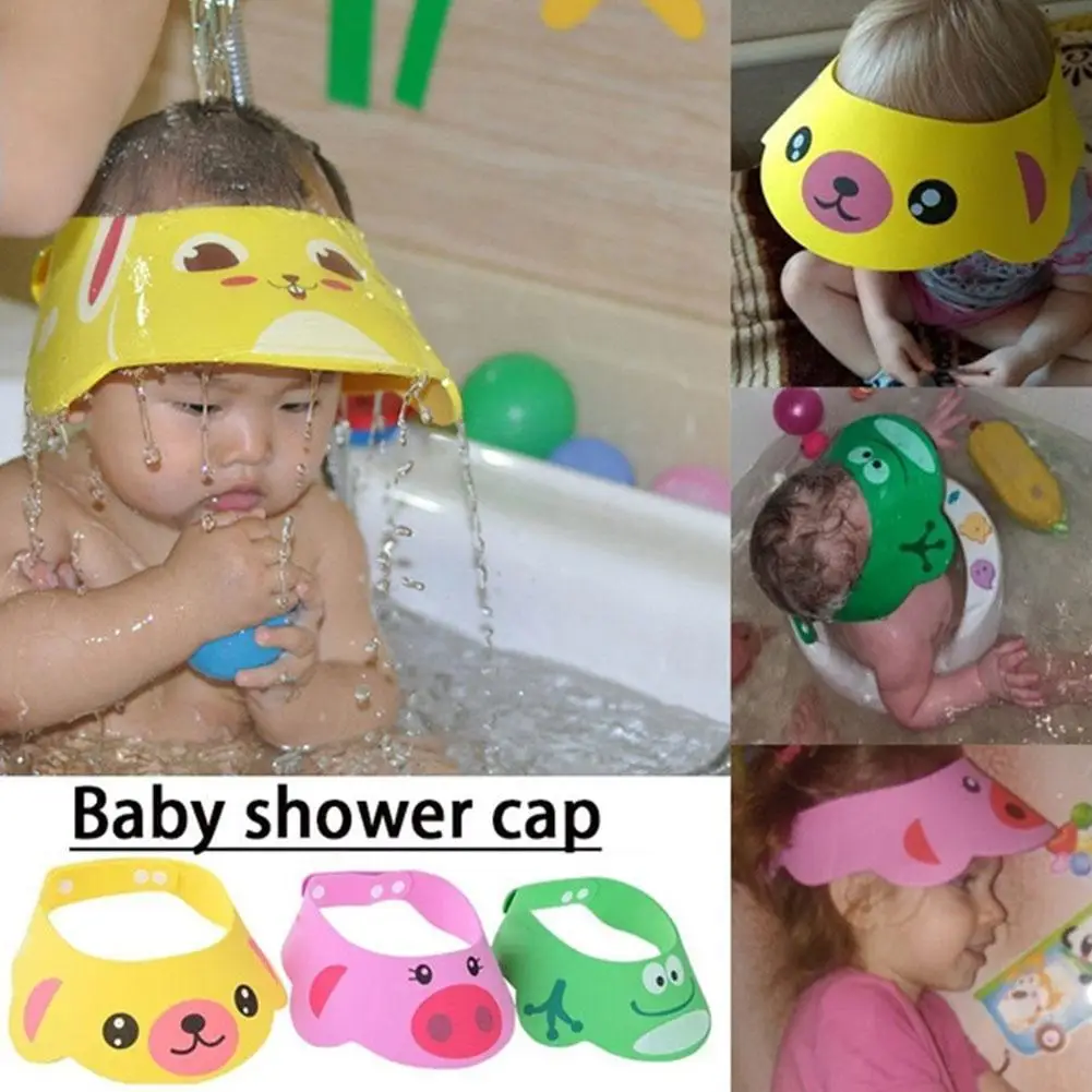 Baby Ear Protector Hair Wash Hat 3 Color Baby Shower Adjustable Hair Wash Hat For Kids Ear Protection Safe Children Shampoo Bathing Shower Protect Head Cover